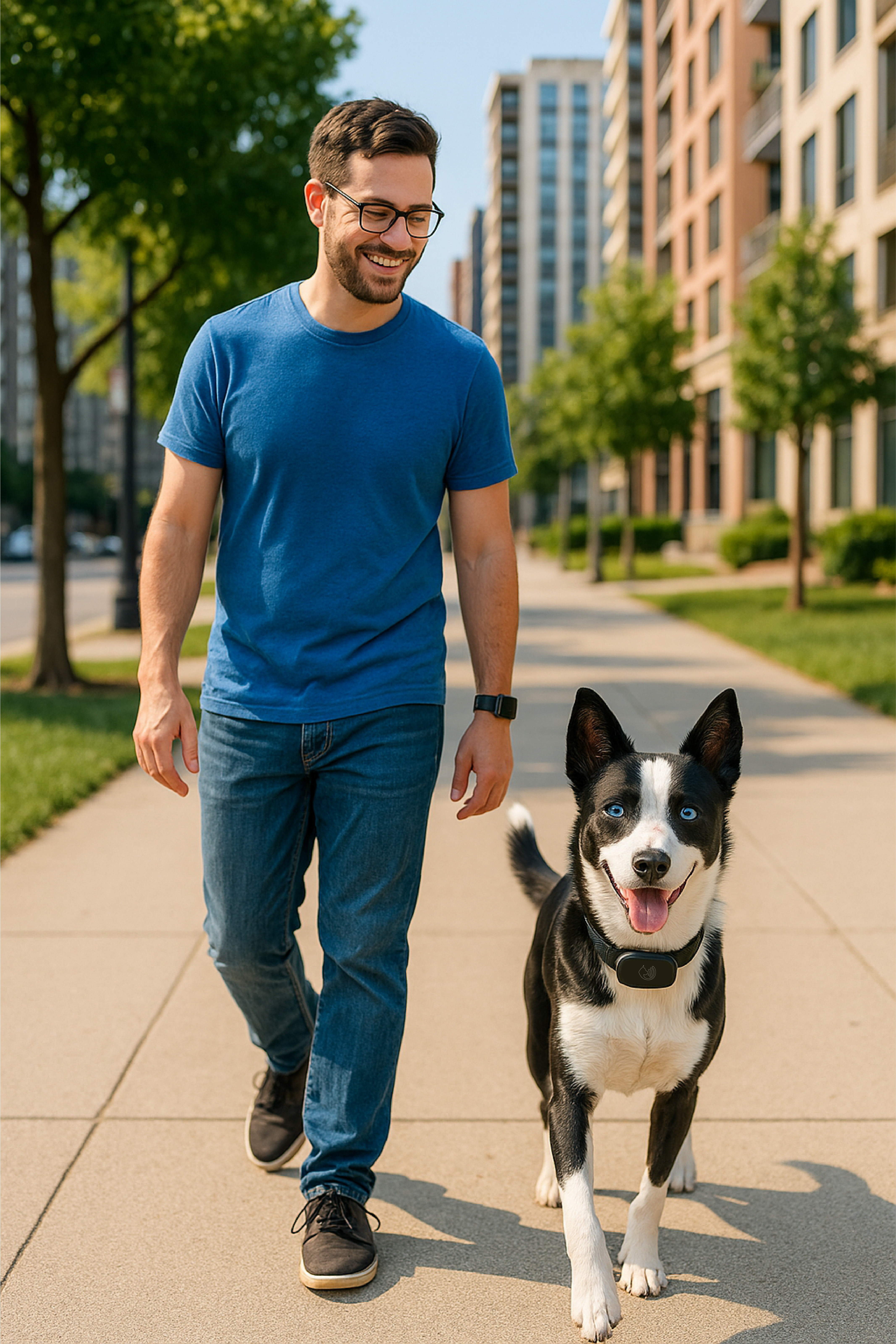 Dog wearing PetPerimeter collar